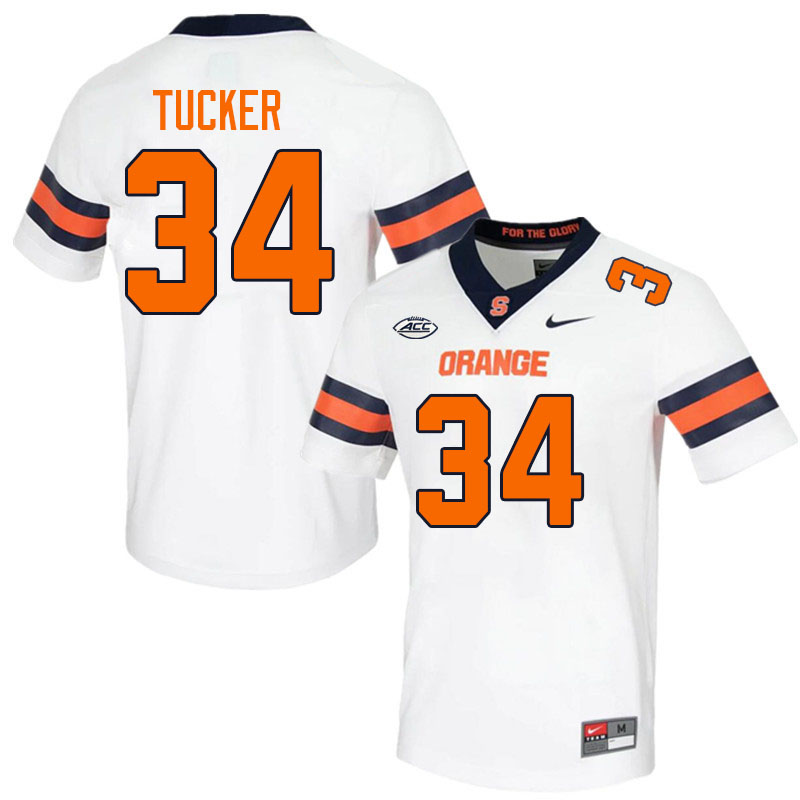 Men-Youth #34 Sean Tucker Syracuse Orange 2023 College Football Jerseys Stitched-White